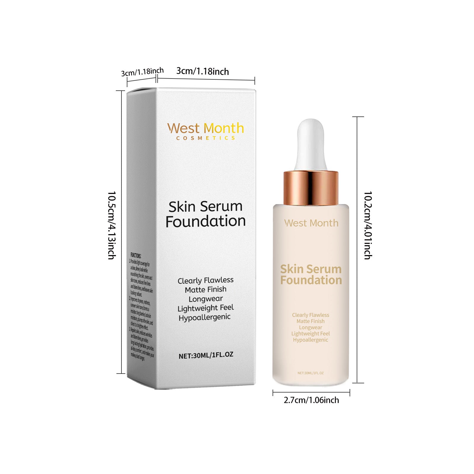 Moisturizing Liquid Foundation Even Skin Tone Cover Defects Brightening Skin Long Lasting Hydration Waterproof Makeup Cosmetics