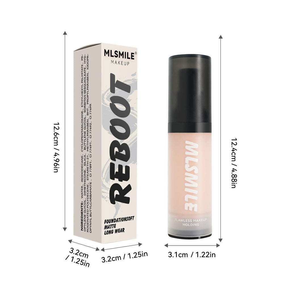 Face Foundation Cream Oil-Control Matte BBCream Waterproof Lasting Concealer Liquid Full Coverage Matte Base Professional Makeup