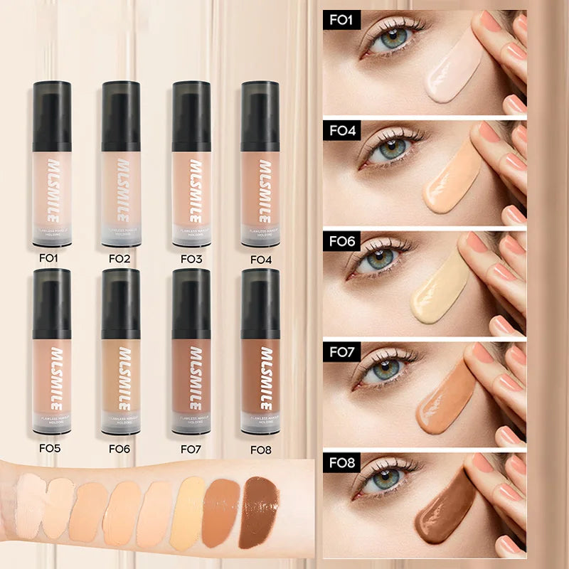 Face Foundation Cream Oil-Control Matte BBCream Waterproof Lasting Concealer Liquid Full Coverage Matte Base Professional Makeup