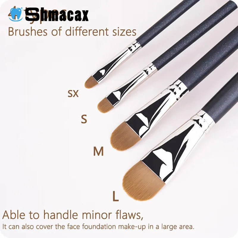Flat Round Ultra-thin Foundation Concealer Makeup Brush Professional Contour Liquid Cream Concealer Make-up Tool 4 Types Sizes
