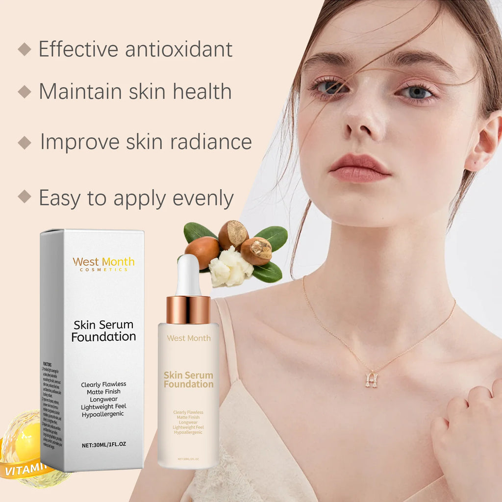 Moisturizing Liquid Foundation Even Skin Tone Cover Defects Brightening Skin Long Lasting Hydration Waterproof Makeup Cosmetics