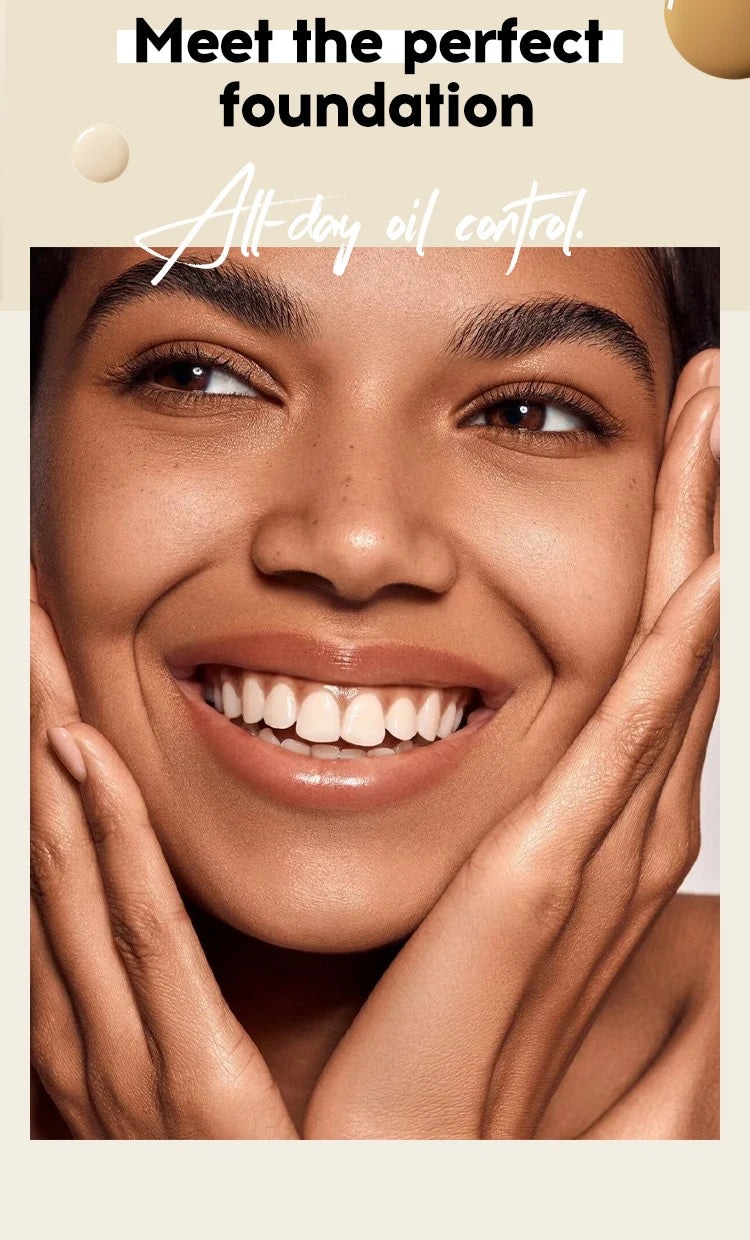 Face Foundation Cream Oil-Control Matte BBCream Waterproof Lasting Concealer Liquid Full Coverage Matte Base Professional Makeup