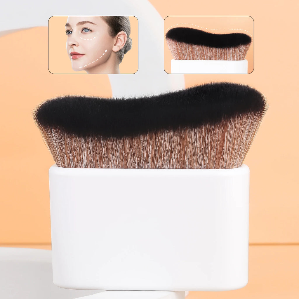 Foundation Brush, 1pcs Plastic Creative	wave Fit Perfectly Cosmetic Brush	at home or On-the-Go