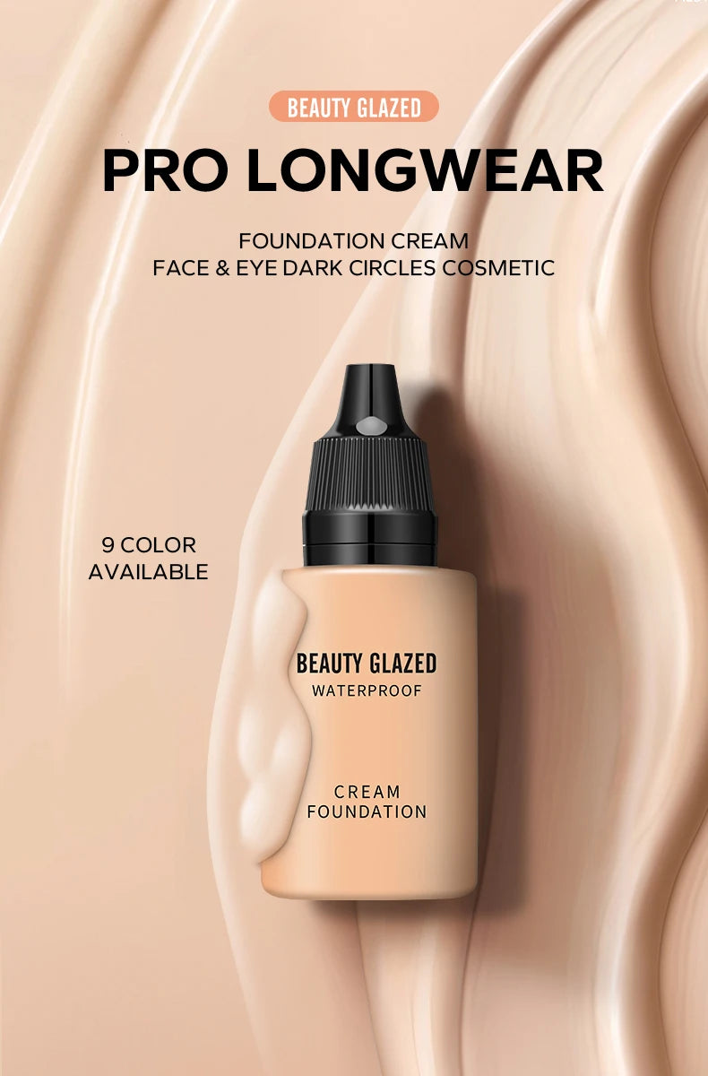 BEAUTY GLAZED 24 Hour HD Full Cover Matte Liquid Foundation Matte Natural Waterproof Foundation Face Makeup,Brighten Skin Color