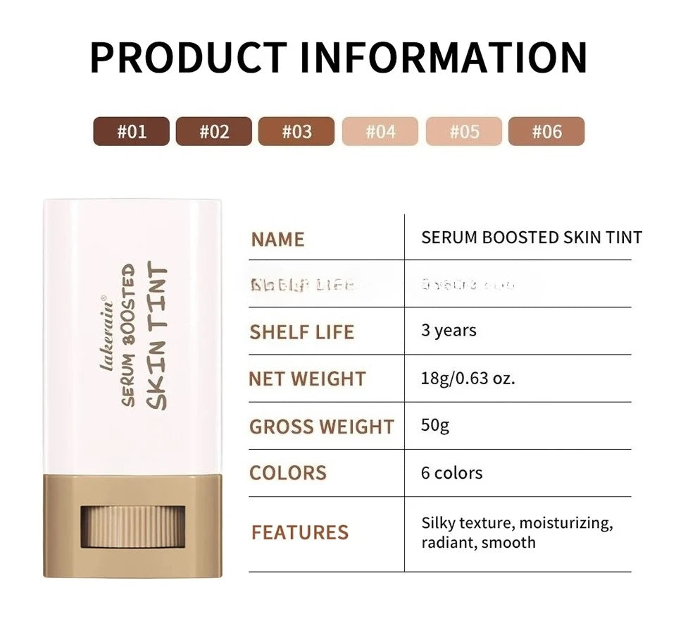 Stick Foundation Balm Serum Boosted Skin Tint Foundation Stick Smooth Plumper Hight Coverage Travel Bronze Foundation Stick Make