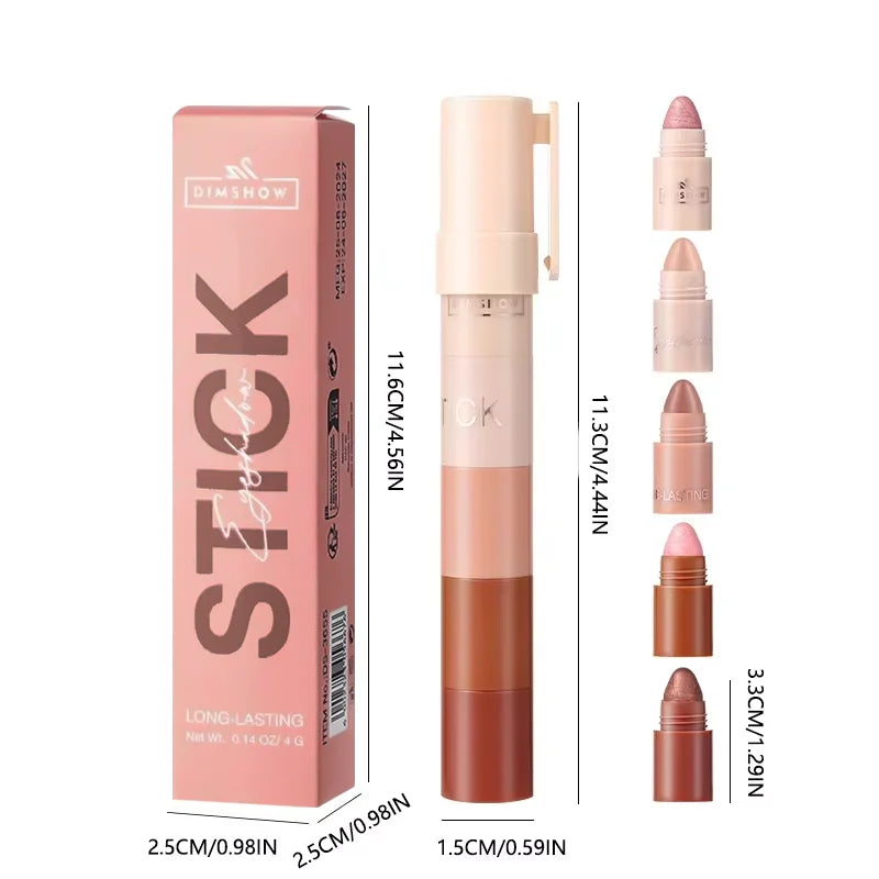 5-Color Matte Pearlescent Eye Shadow Stick Easy To Use Waterproof Anti-Smudging And Portable