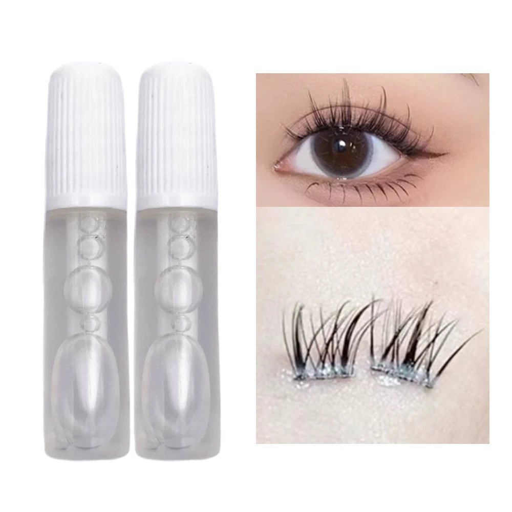 2Pcs False Eyelash Extension Glue Waterproof Fast Dry Long Lasting Strong No Irritation Clear Black Eyelash Primer Tools 1ml