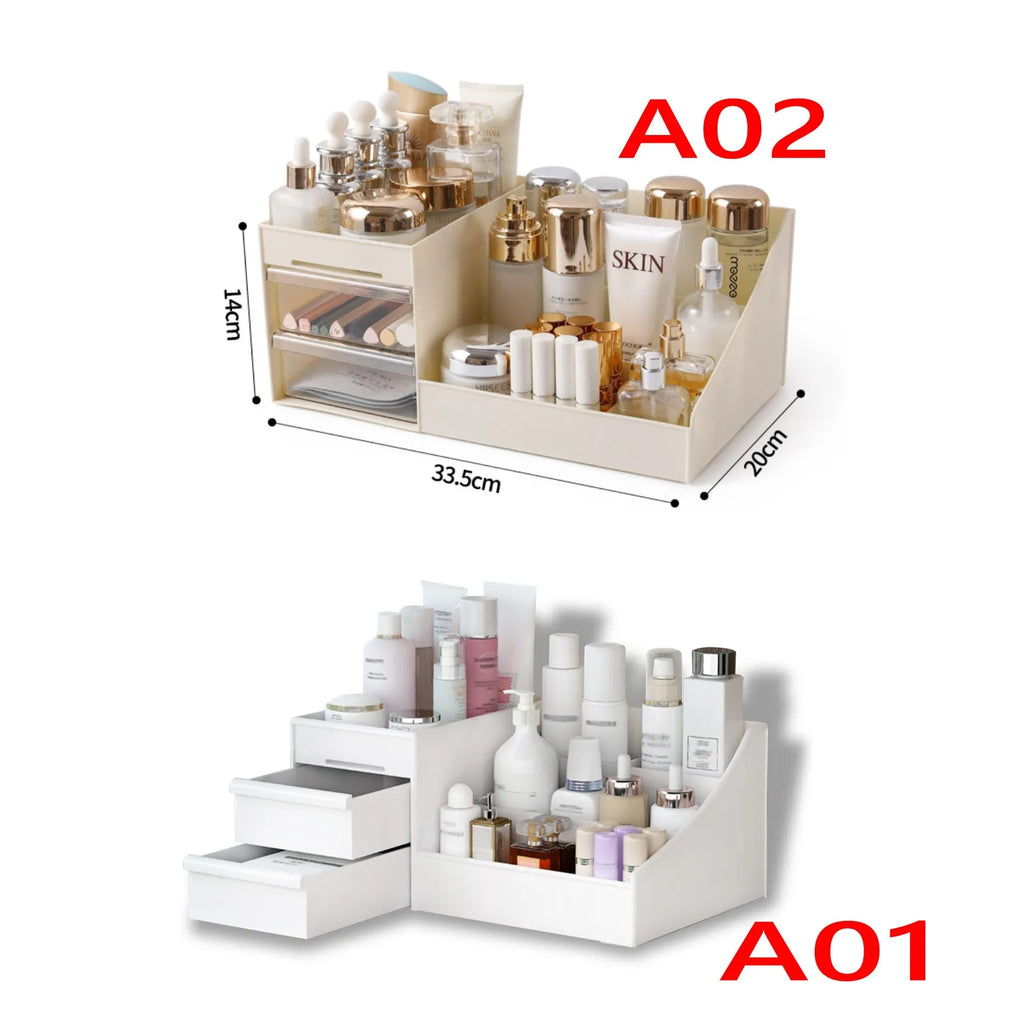 Cosmetic Display Case Desk Storage Box with Clear Drawers Large Capacity Makeup Brush Organizer For Bathroom Desktop