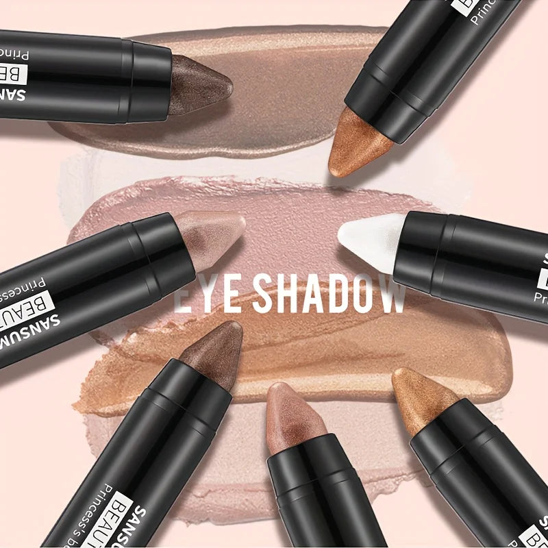 7-color waterproof eye shadow stick, pearlescent matte treatment, to create a natural and lasting eye makeup flash.