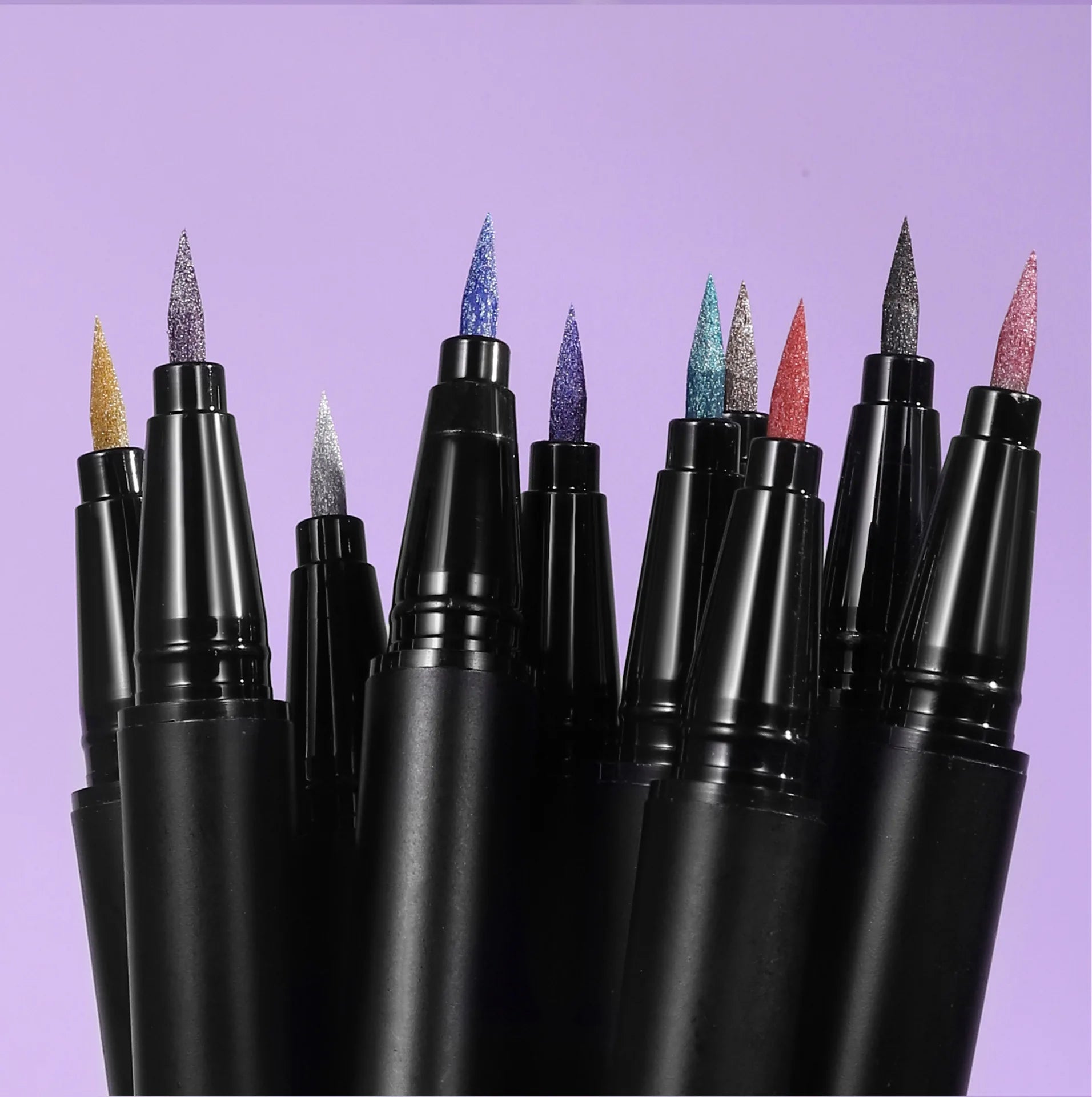 Waterproof Glitter Luster Liquid Eyeliner Pencil Long Lasting Purple Pink Blue Metallic Eye Liner Pen Cosmetic Makeup for Eyes