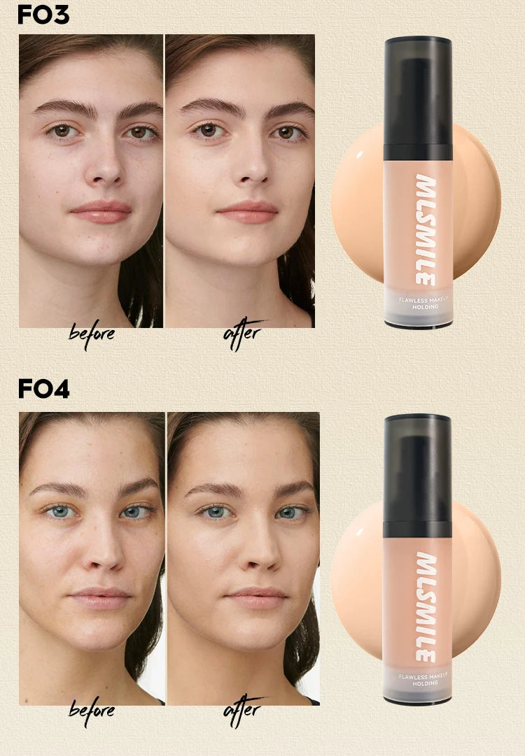 Face Foundation Cream Oil-Control Matte BBCream Waterproof Lasting Concealer Liquid Full Coverage Matte Base Professional Makeup