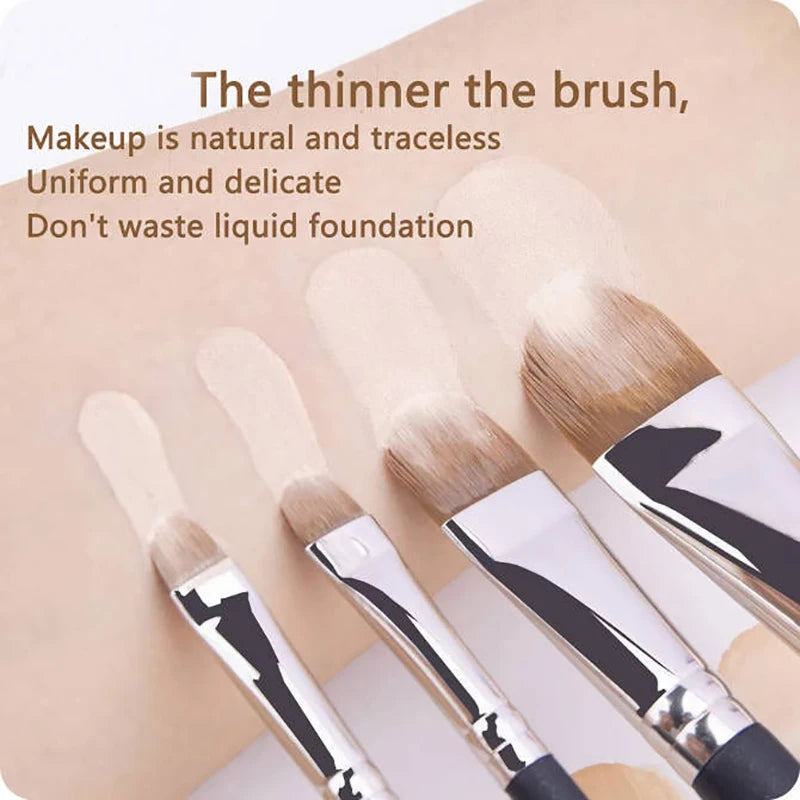 Flat Round Ultra-thin Foundation Concealer Makeup Brush Professional Contour Liquid Cream Concealer Make-up Tool 4 Types Sizes