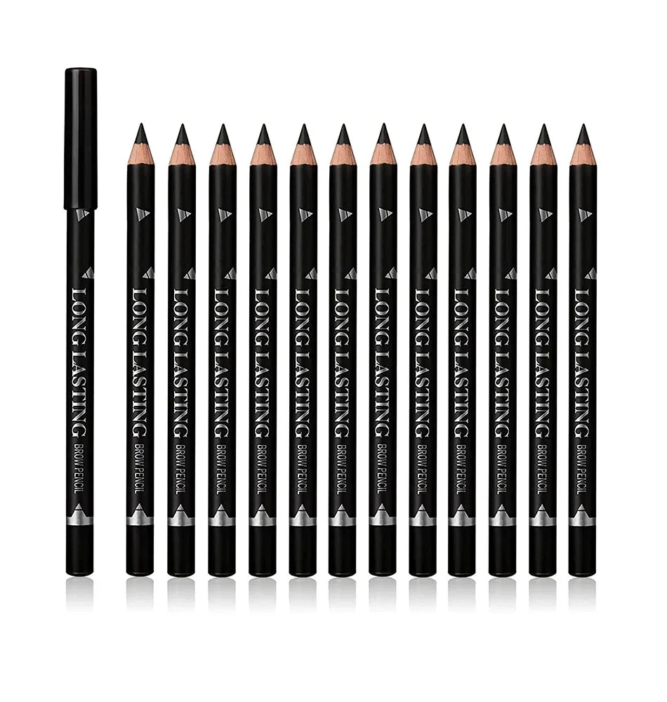 6/12Pcs Eye Brow Pencil Waterproof Professional Women Eye Makeup Pen Easy Color Natural Black Cosmetic Beauty Eyebrow Tool