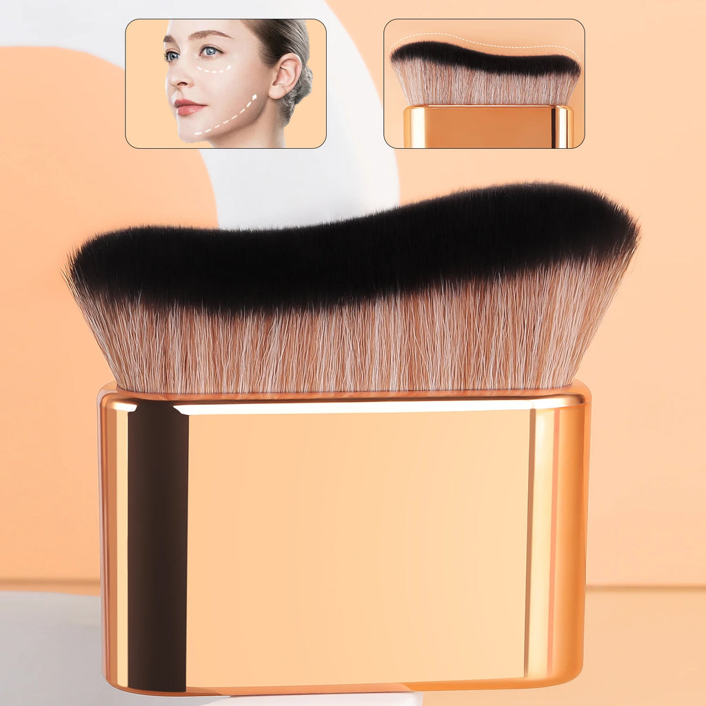 Foundation Brush, 1pcs Plastic Creative	wave Fit Perfectly Cosmetic Brush	at home or On-the-Go