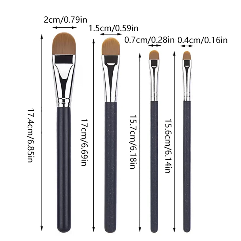 Flat Round Ultra-thin Foundation Concealer Makeup Brush Professional Contour Liquid Cream Concealer Make-up Tool 4 Types Sizes