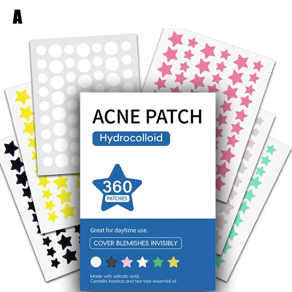 360Pcs Colorful Invisible Pimple Removal Anti-Acne Hydrocolloid Patches Spots Marks Concealer Beauty Makeup Tool Repair Sticker