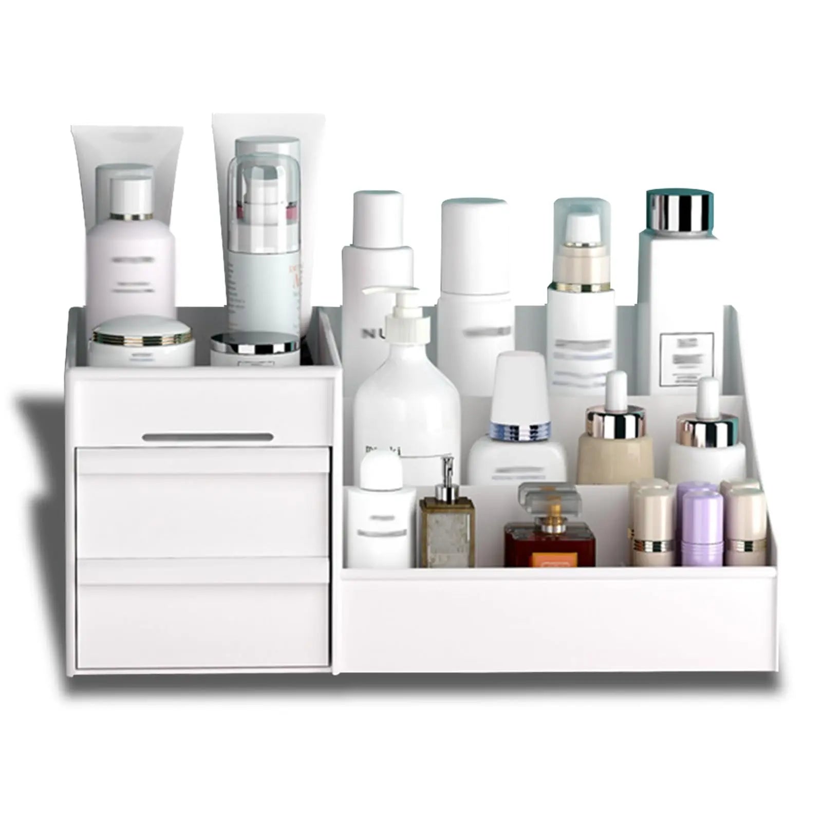 Cosmetic Display Case Desk Storage Box with Clear Drawers Large Capacity Makeup Brush Organizer For Bathroom Desktop