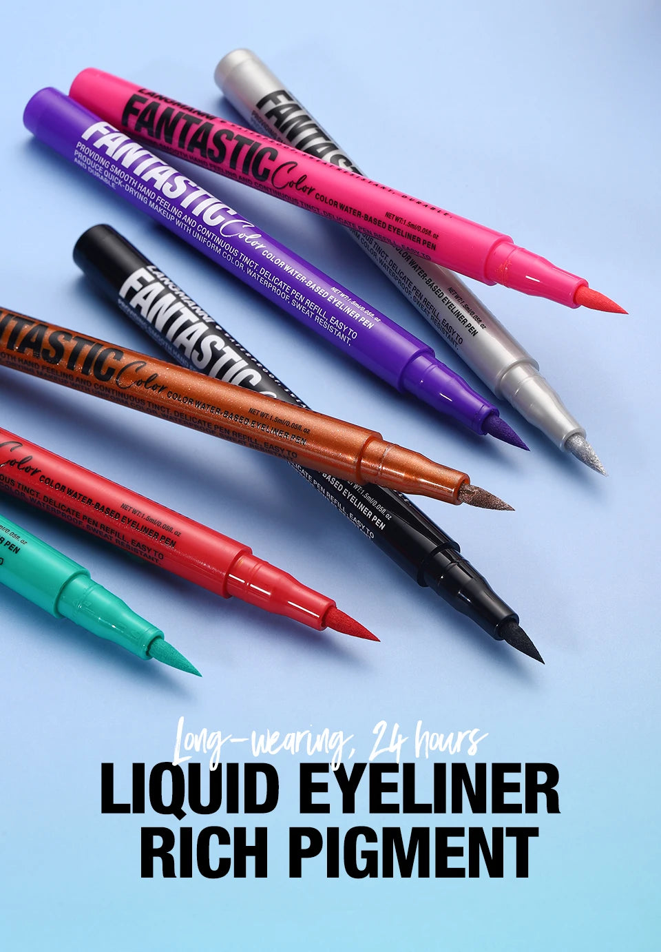 Water-based Eyeliner Liquid Matte Bright Red Quick-Drying Smudge-Proof Eyeliner Pen Bold Long-Lasting Eyes Looks Cosmetics