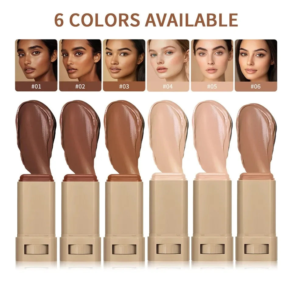 Foundation Stick Balm Skin Bronze Tint Eraser Foundation Stick Smooth Plumper Long-lasting Flawless Makeup Face Beauty Cosmetics