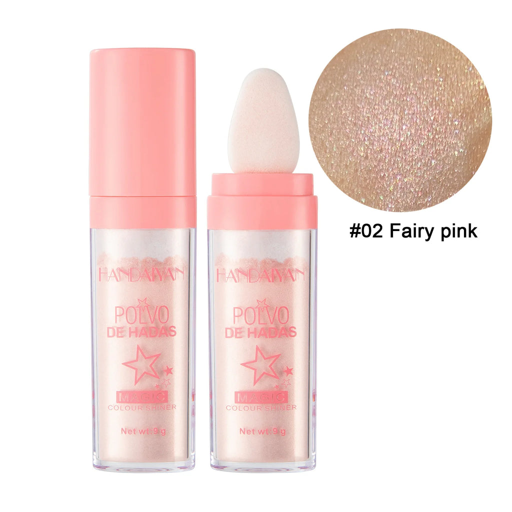 Fairy Highlight Pat Powder Full Body Highlight Brightening Natural Peach Fairy Glitter Body Bronzer Highlight Contour Makeup