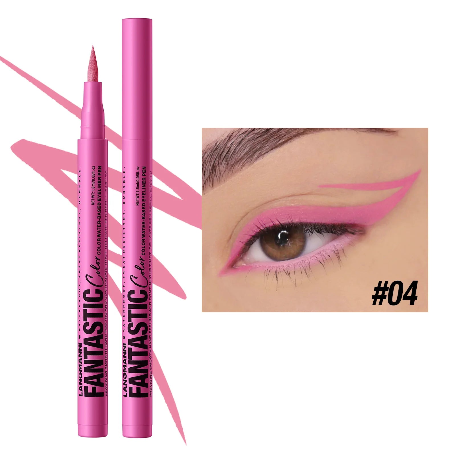 Water-based Eyeliner Liquid Matte Bright Red Quick-Drying Smudge-Proof Eyeliner Pen Bold Long-Lasting Eyes Looks Cosmetics