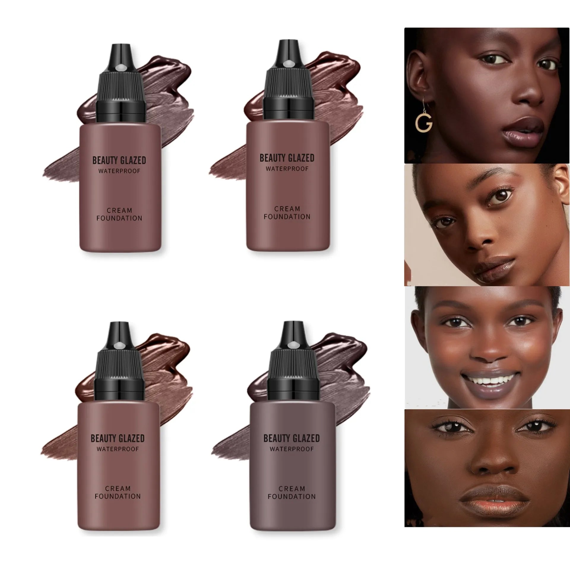 BEAUTY GLAZED 24 Hour HD Full Cover Matte Liquid Foundation Matte Natural Waterproof Foundation Face Makeup,Brighten Skin Color