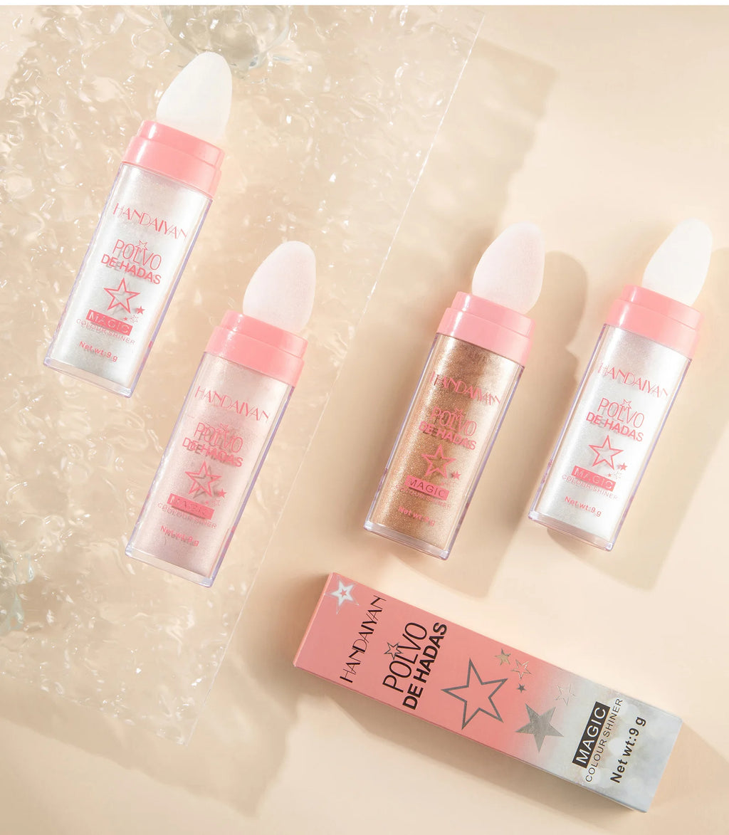 Fairy Highlight Pat Powder Full Body Highlight Brightening Natural Peach Fairy Glitter Body Bronzer Highlight Contour Makeup