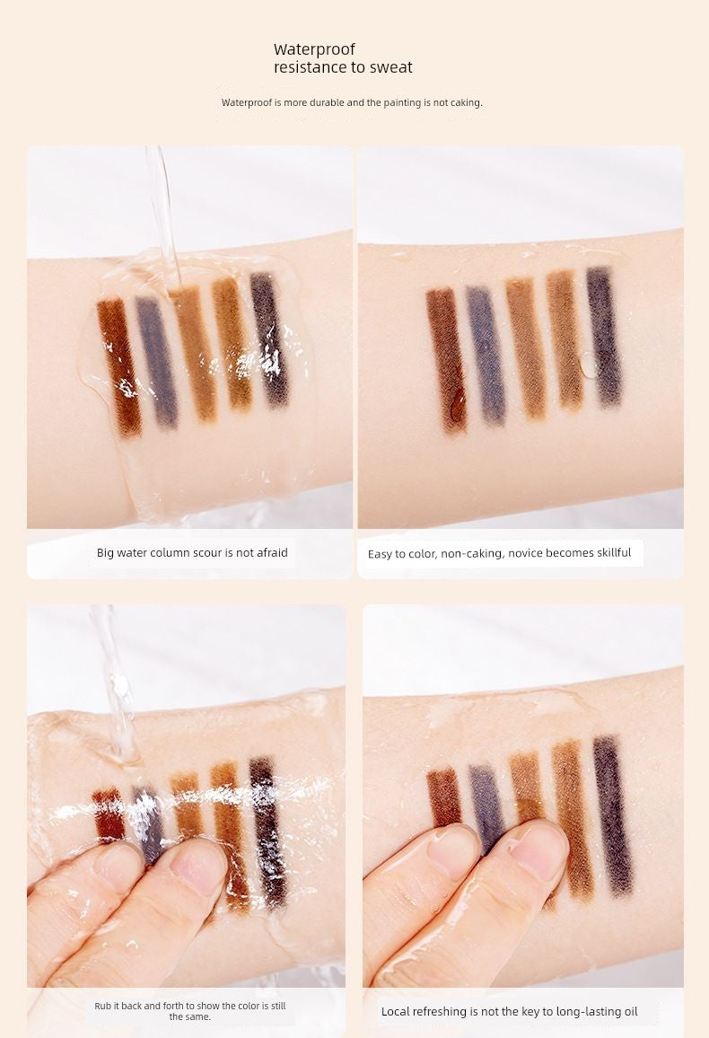 QUEEN CHAN Cross-Border English Version Double-Headed Automatically Rotate Eyebrow Pencil Waterproof Sweat-Proof Not Smudge Fine Triangle Thrush Eyebrow Pencil