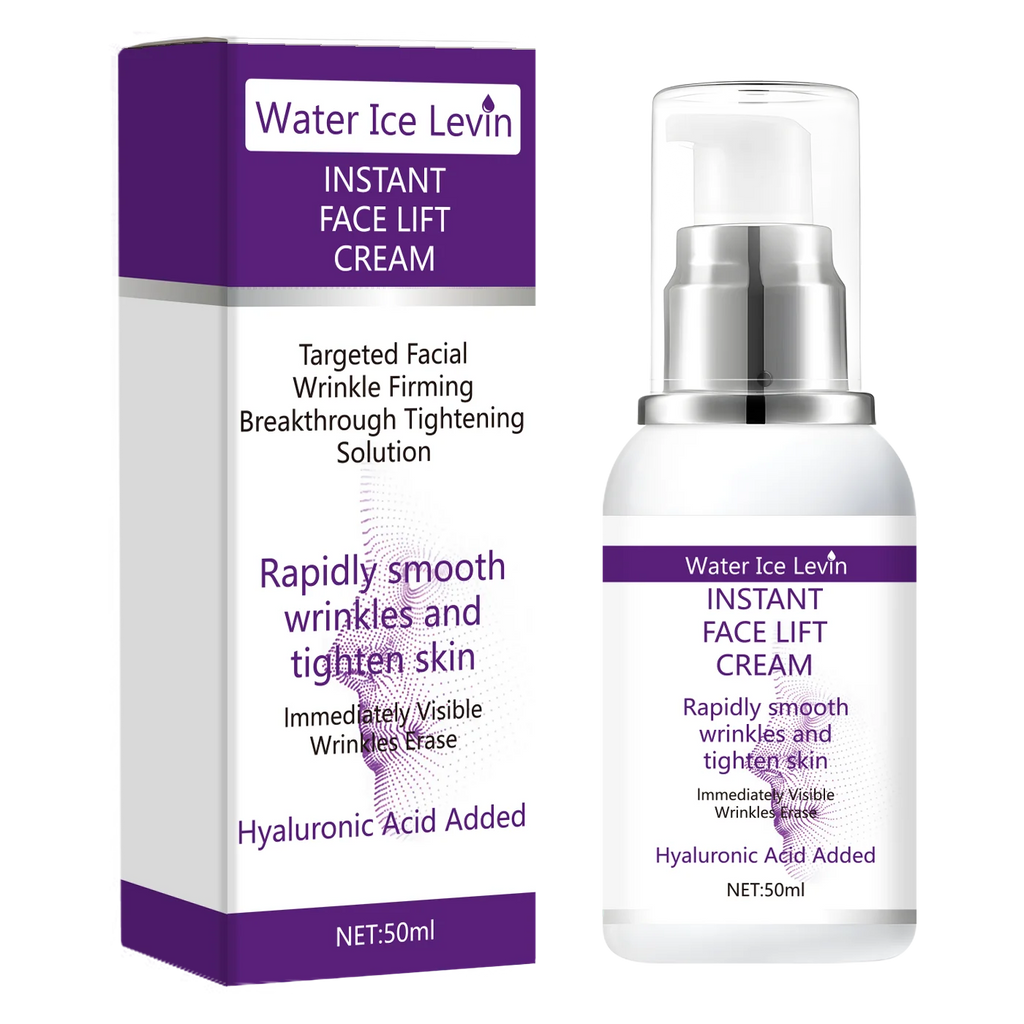 Instant face lift cream with hyaluronic acid for wrinkles. Firming solution.