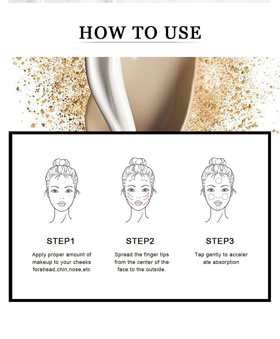 1.01oz Color-Changing Foundation Instantly Match Your Skin Tone With Just A Blend! More Suitable For Medium And Light Skin Tone