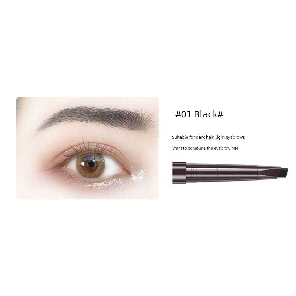 QUEEN CHAN Cross-Border English Version Double-Headed Automatically Rotate Eyebrow Pencil Waterproof Sweat-Proof Not Smudge Fine Triangle Thrush Eyebrow Pencil