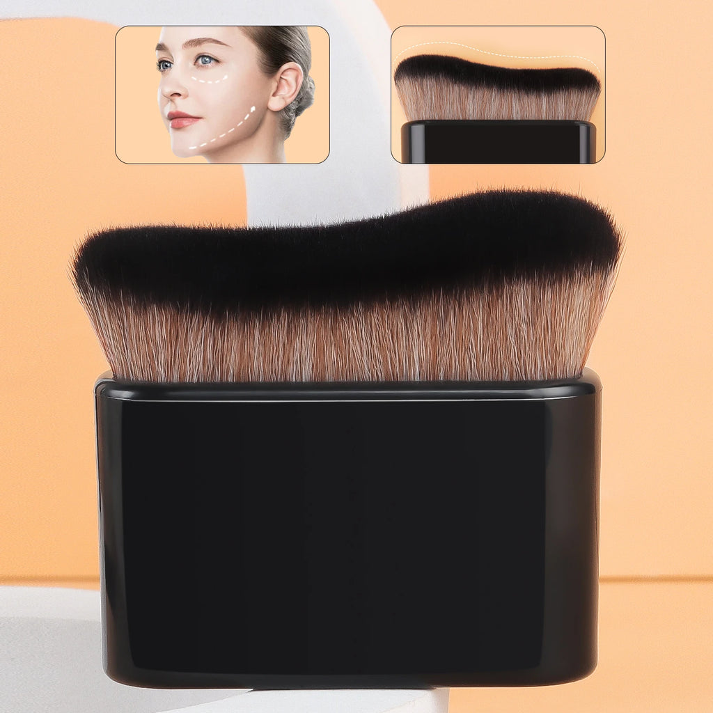 Foundation Brush, 1pcs Plastic Creative	wave Fit Perfectly Cosmetic Brush	at home or On-the-Go
