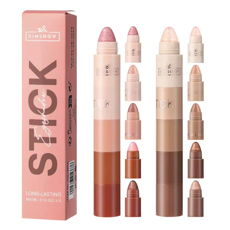 5-Color Matte Pearlescent Eye Shadow Stick Easy To Use Waterproof Anti-Smudging And Portable