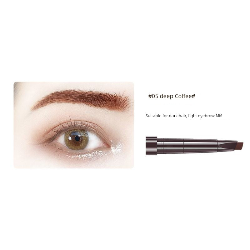 QUEEN CHAN Cross-Border English Version Double-Headed Automatically Rotate Eyebrow Pencil Waterproof Sweat-Proof Not Smudge Fine Triangle Thrush Eyebrow Pencil