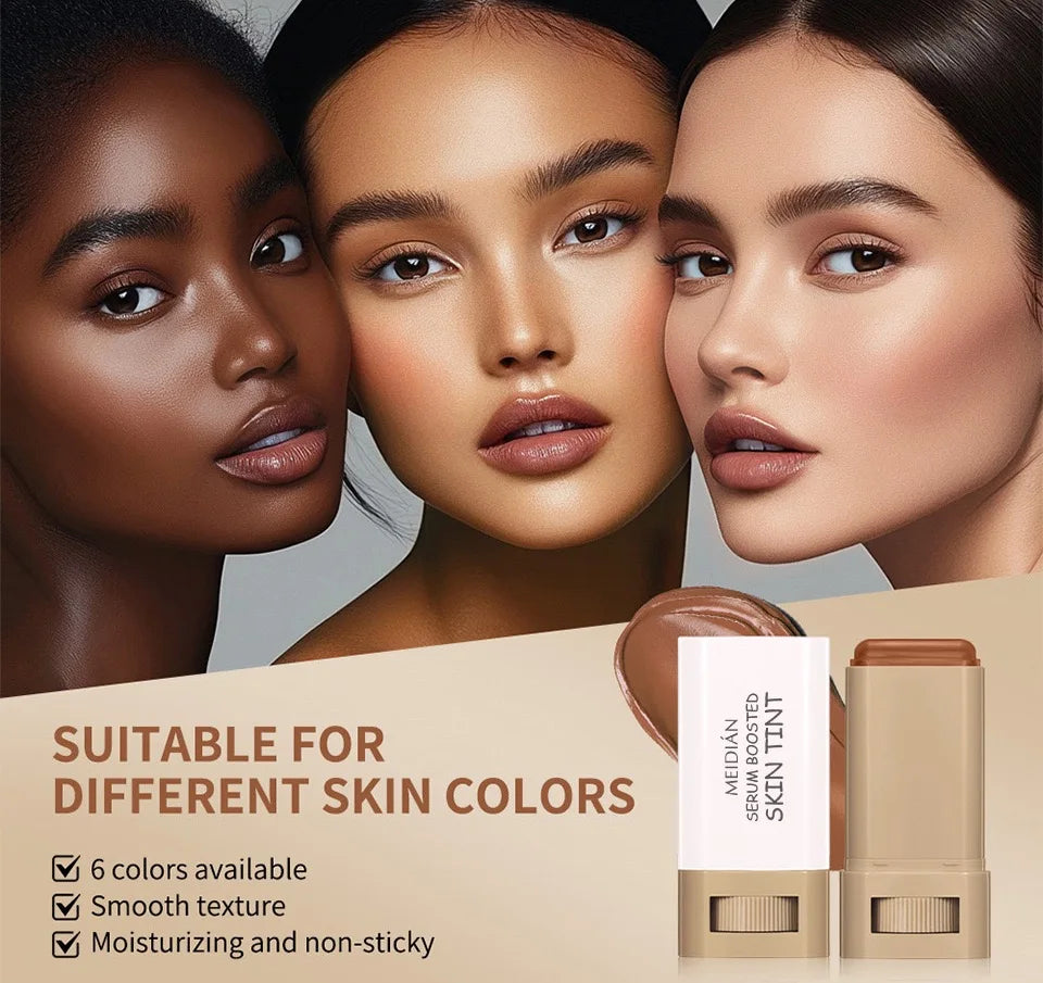 Stick Foundation Balm Serum Boosted Skin Tint Foundation Stick Smooth Plumper Hight Coverage Travel Bronze Foundation Stick Make