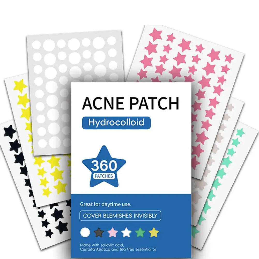 360Pcs Colorful Invisible Pimple Removal Anti-Acne Hydrocolloid Patches Spots Marks Concealer Beauty Makeup Tool Repair Sticker