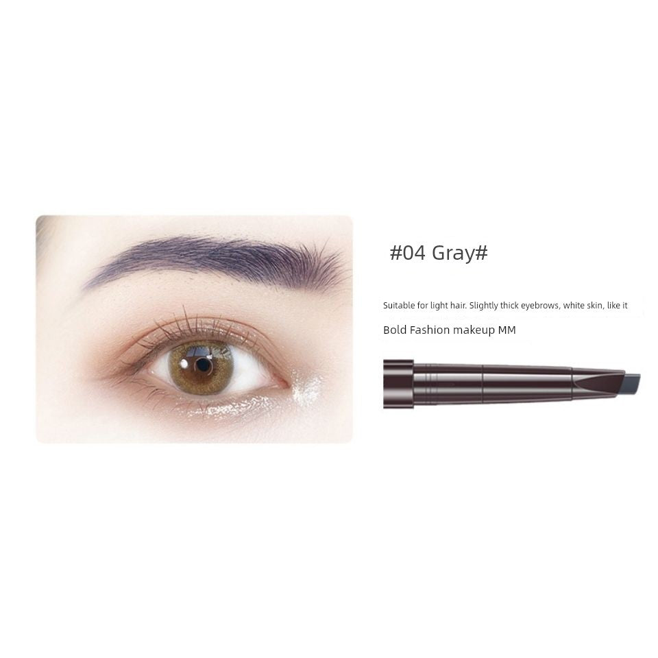 QUEEN CHAN Cross-Border English Version Double-Headed Automatically Rotate Eyebrow Pencil Waterproof Sweat-Proof Not Smudge Fine Triangle Thrush Eyebrow Pencil