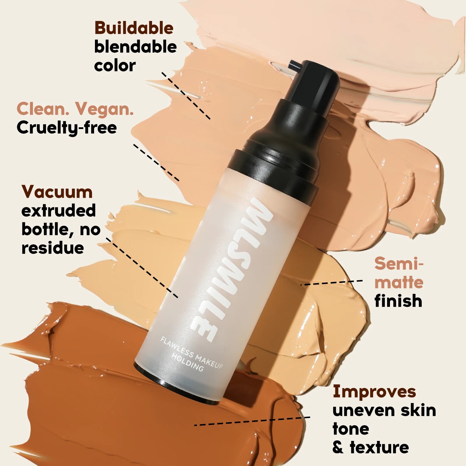 Face Foundation Cream Oil-Control Matte BBCream Waterproof Lasting Concealer Liquid Full Coverage Matte Base Professional Makeup