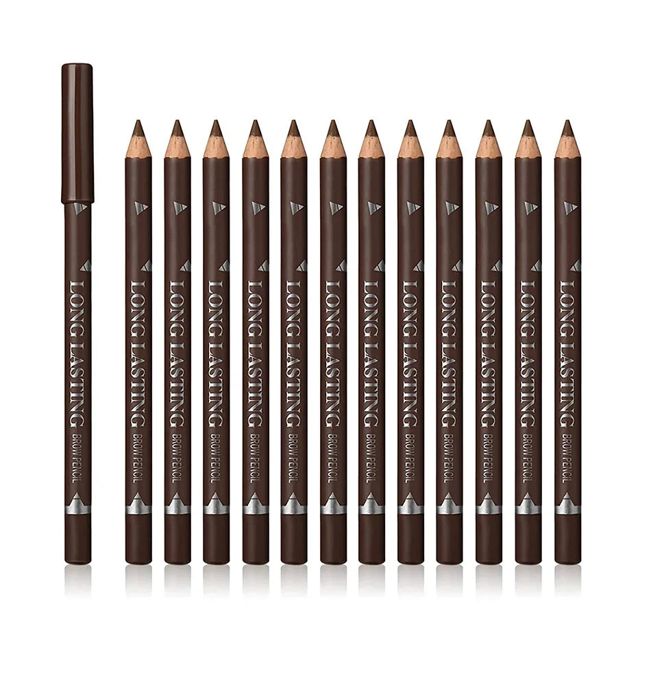 6/12Pcs Eye Brow Pencil Waterproof Professional Women Eye Makeup Pen Easy Color Natural Black Cosmetic Beauty Eyebrow Tool