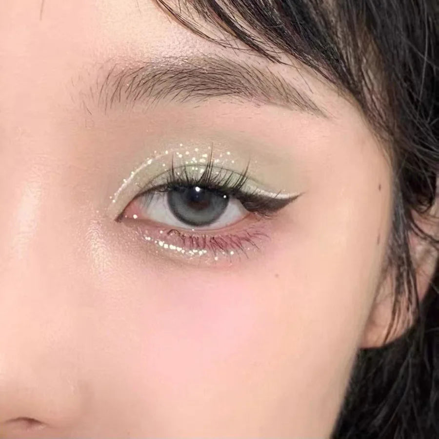 2 in 1 Blue Liquid Eye Shadow Matte Sequins Pearlescent Eye Makeup Lying Silkworm Brightening Droplet Tear Makeup Beauty Tools