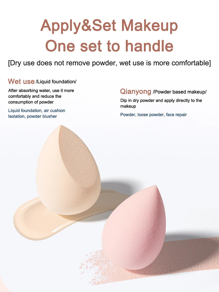 Makeup Egg Dry Wet Dual Use Water Droplets Diagonal Cut Makeup Egg Independent Packaging No Powder Makeup Egg Powder Puff