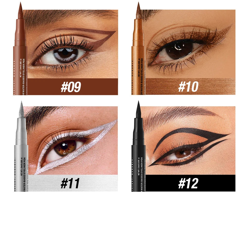 Water-based Eyeliner Liquid Matte Bright Red Quick-Drying Smudge-Proof Eyeliner Pen Bold Long-Lasting Eyes Looks Cosmetics