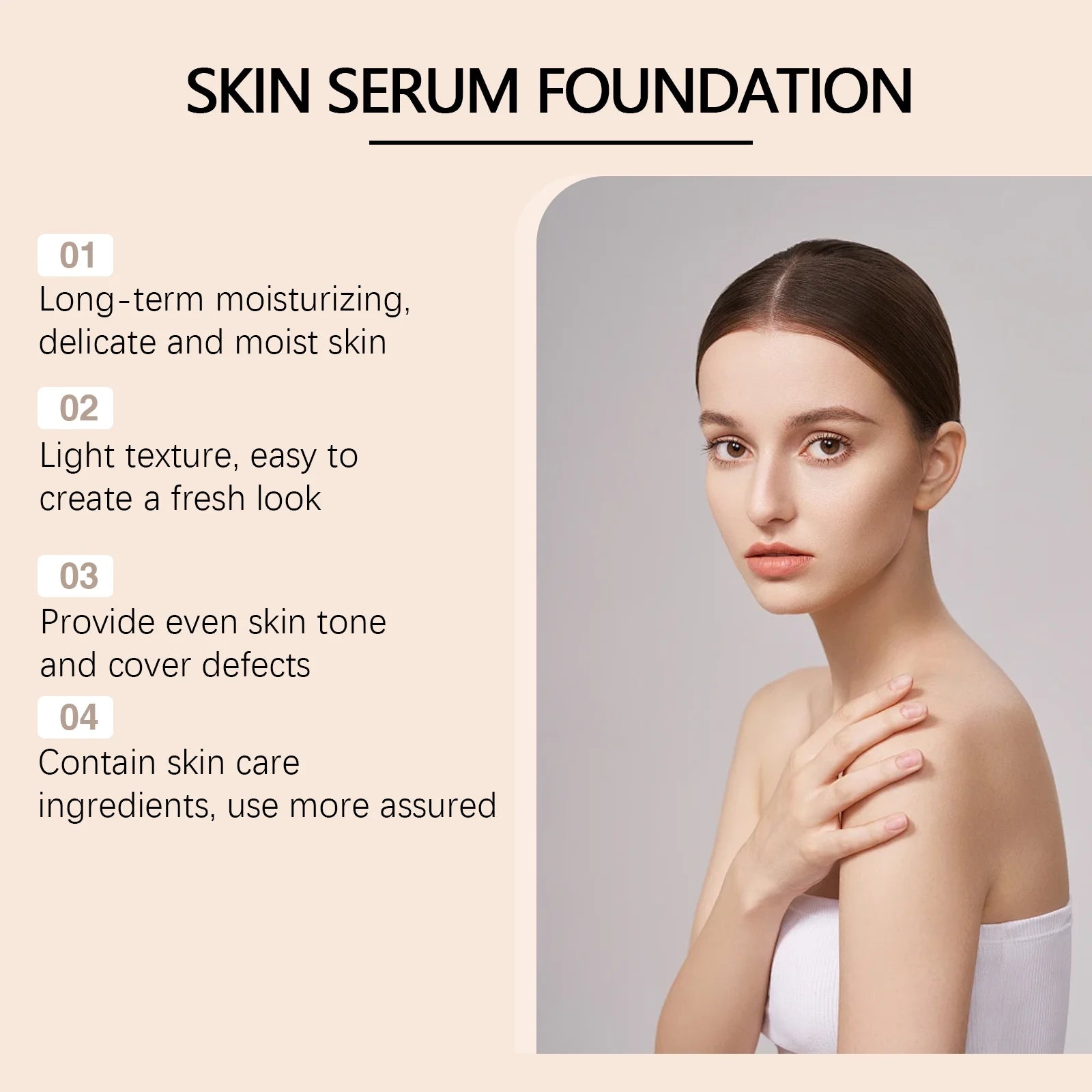 Moisturizing Liquid Foundation Even Skin Tone Cover Defects Brightening Skin Long Lasting Hydration Waterproof Makeup Cosmetics