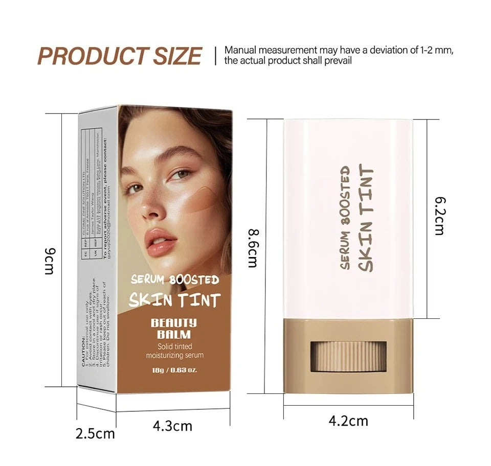 Stick Foundation Balm Serum Boosted Skin Tint Foundation Stick Smooth Plumper Hight Coverage Travel Bronze Foundation Stick Make