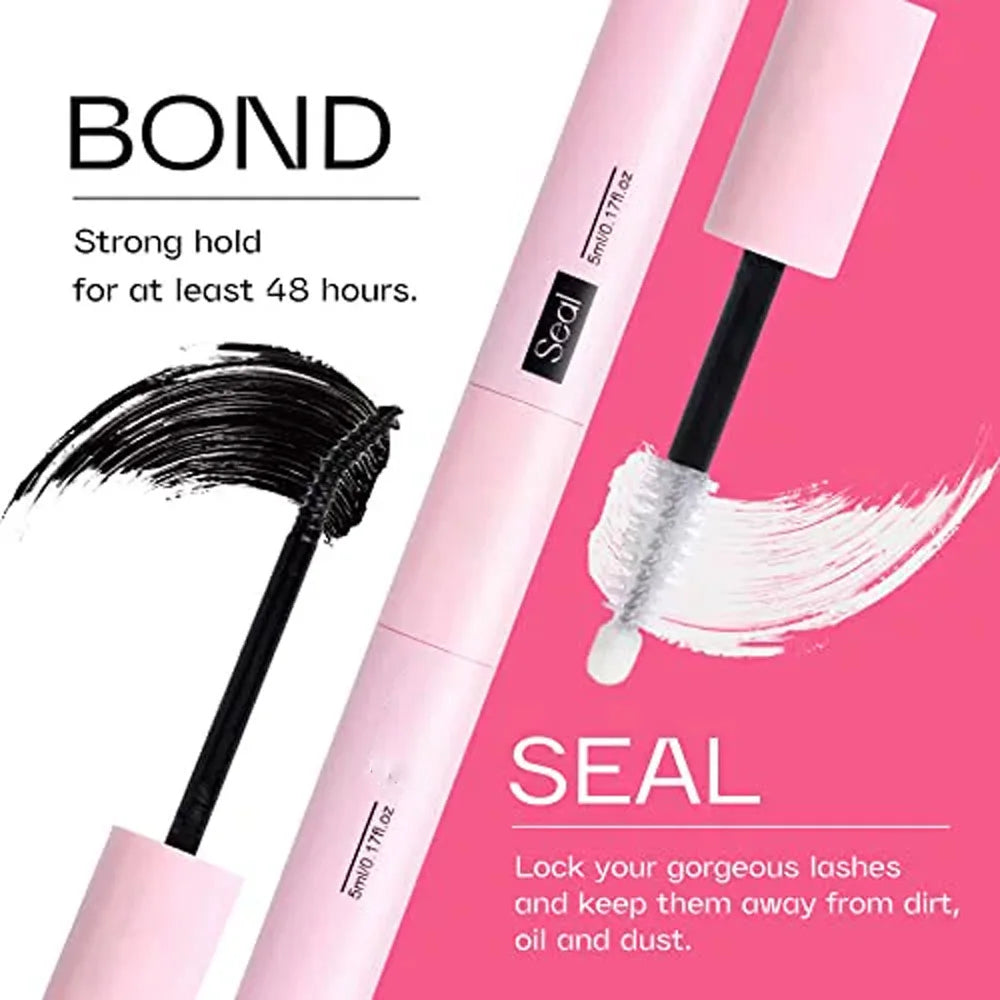Lash Bond and Seal 10ml Individual Lashes Glue and Seal Super Strong Hold Lash Extension and Lash Glue Remover 5ml Tweezers Kit