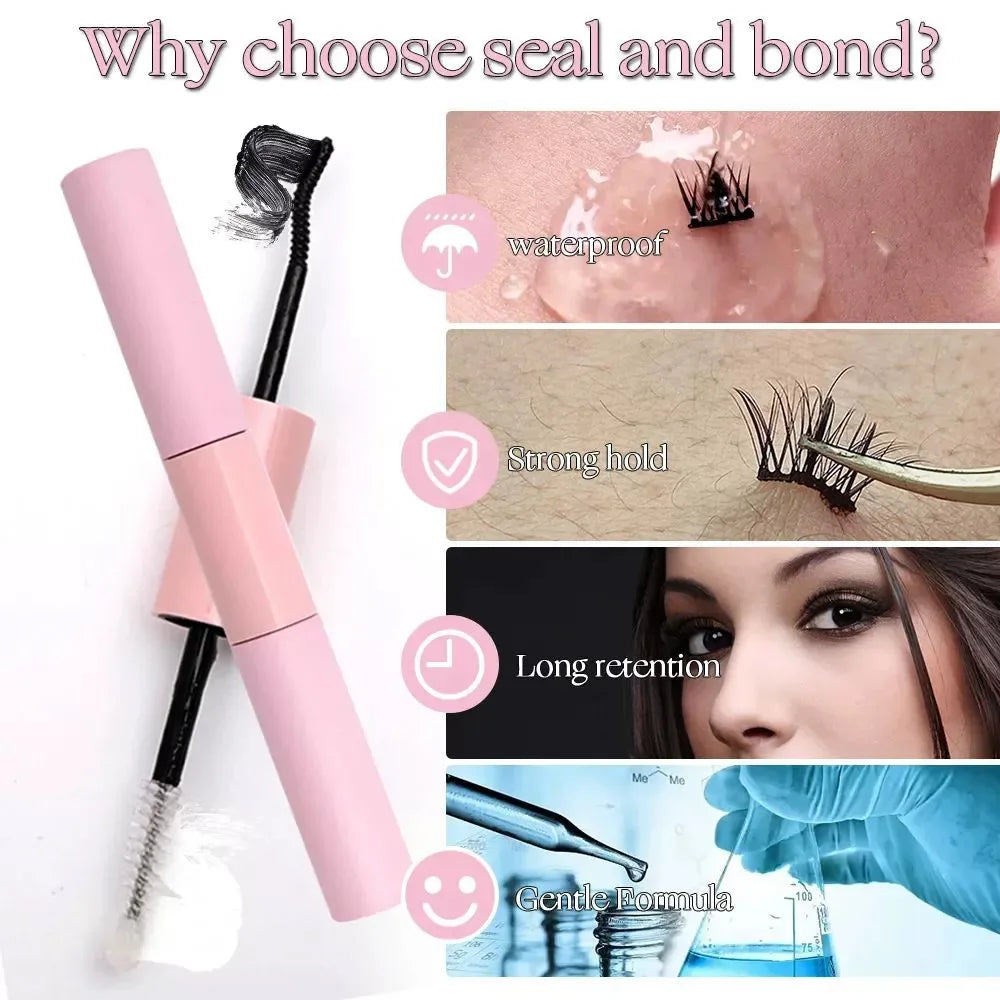 Lash Bond and Seal 10ml Individual Lashes Glue and Seal Super Strong Hold Lash Extension and Lash Glue Remover 5ml Tweezers Kit