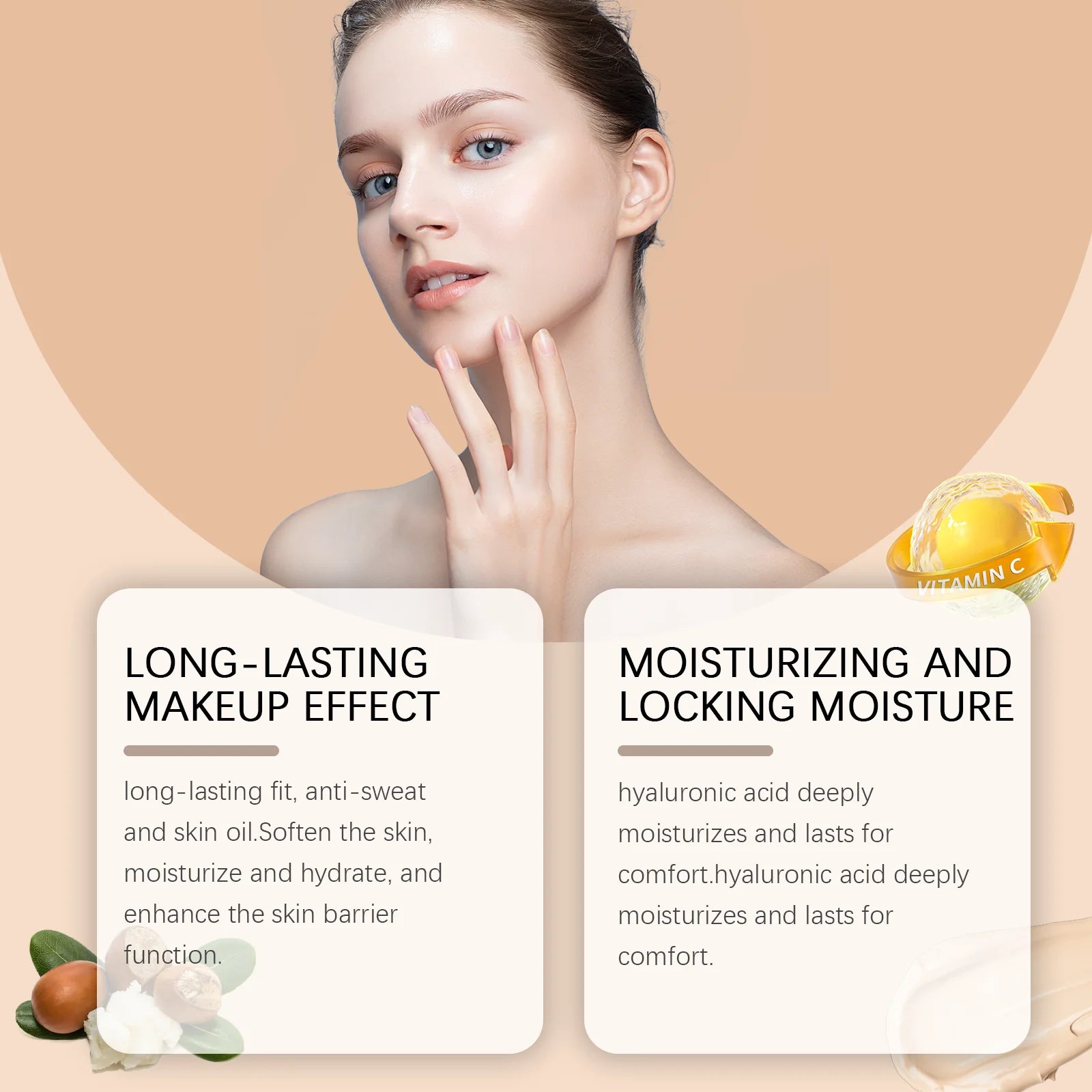 Moisturizing Liquid Foundation Even Skin Tone Cover Defects Brightening Skin Long Lasting Hydration Waterproof Makeup Cosmetics