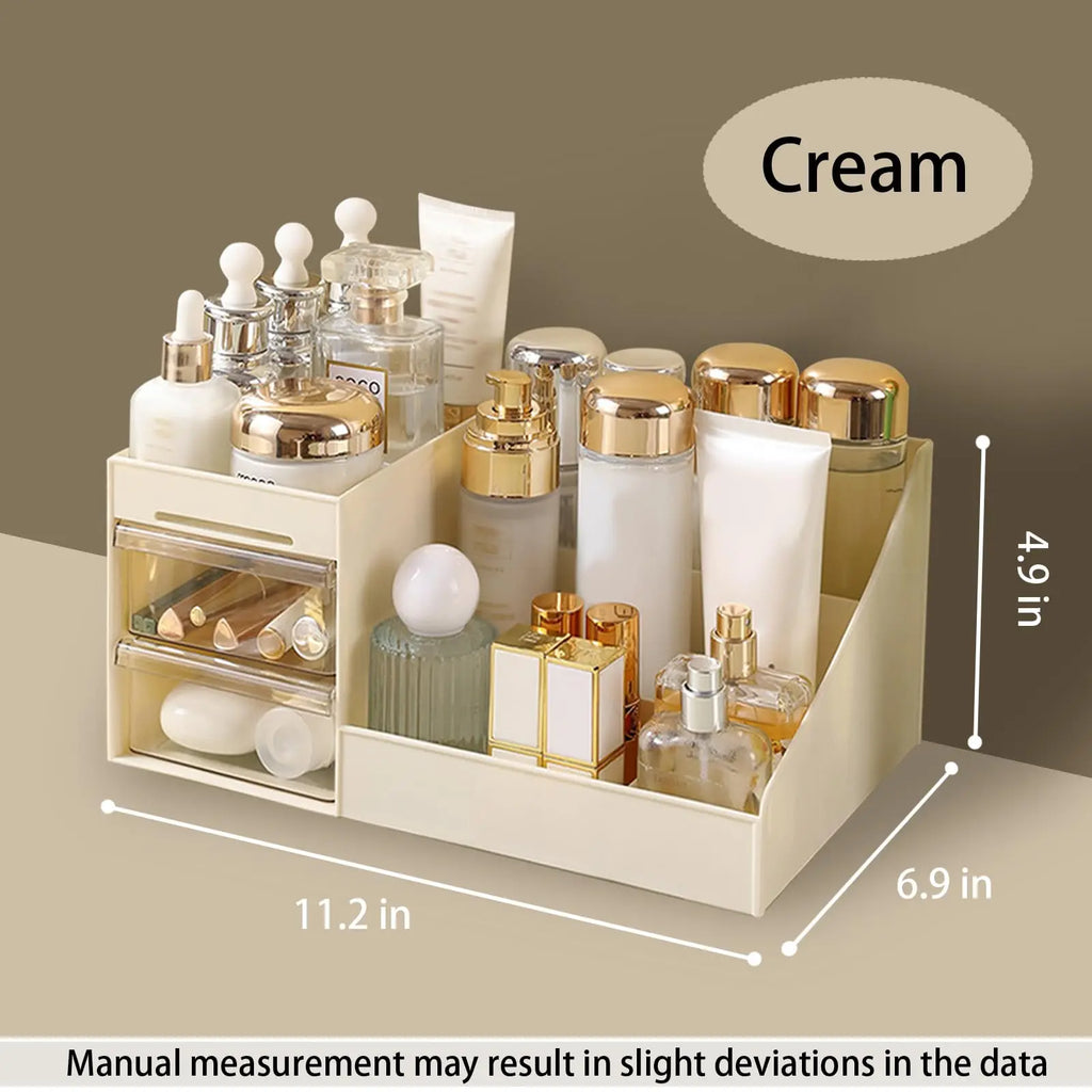 Cosmetic Display Case Desk Storage Box with Clear Drawers Large Capacity Makeup Brush Organizer For Bathroom Desktop