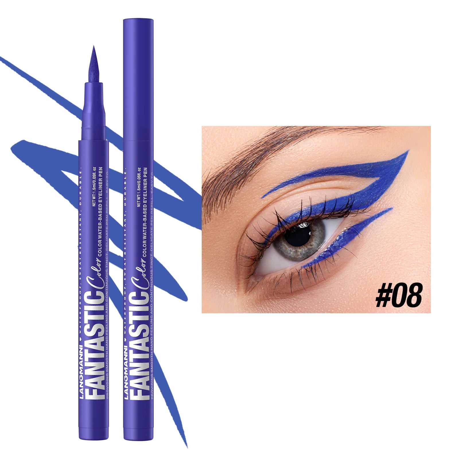Water-based Eyeliner Liquid Matte Bright Red Quick-Drying Smudge-Proof Eyeliner Pen Bold Long-Lasting Eyes Looks Cosmetics