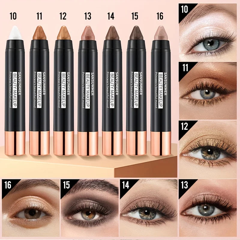 7-color waterproof eye shadow stick, pearlescent matte treatment, to create a natural and lasting eye makeup flash.